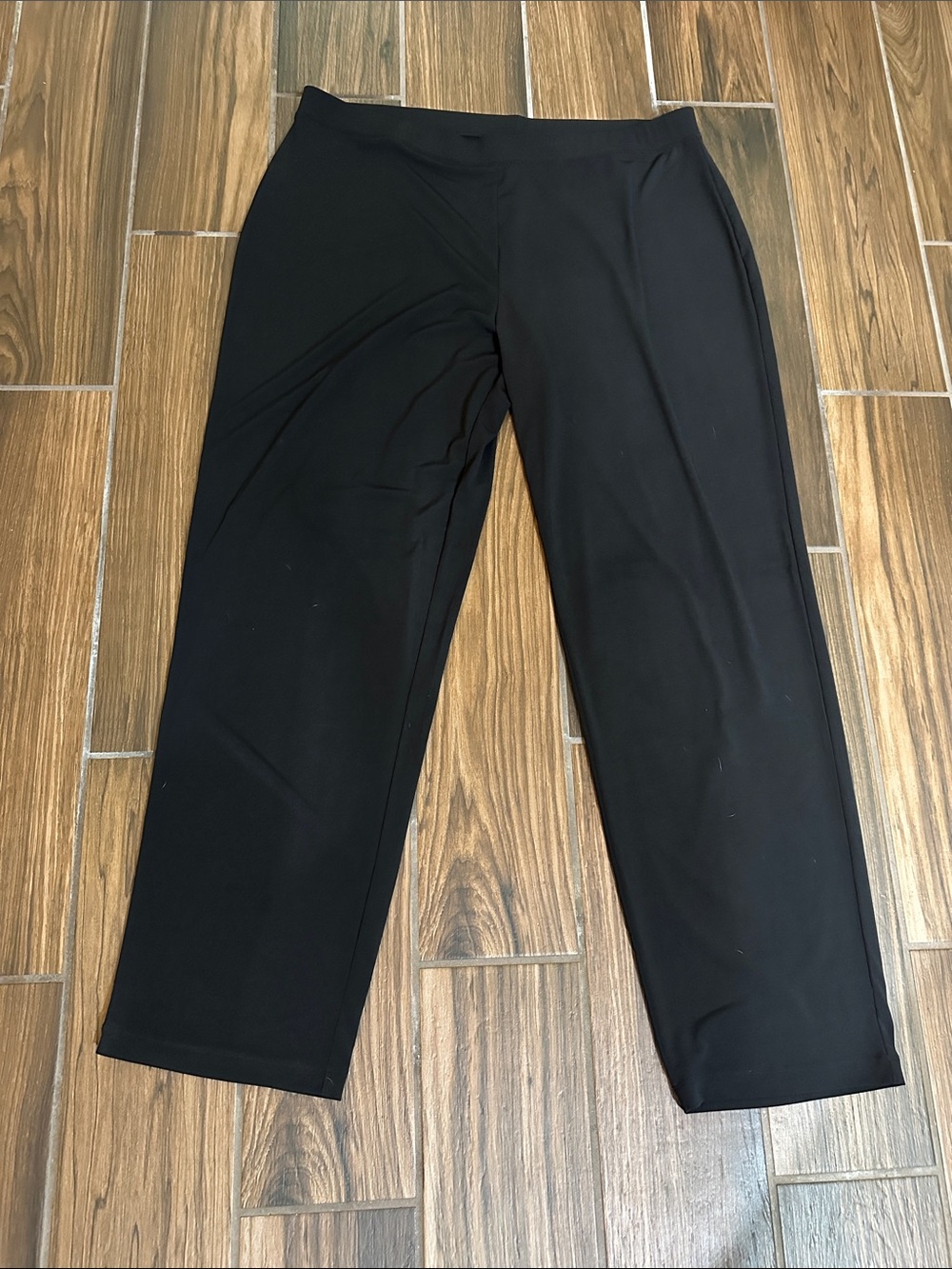 Susan Graver Black Pull-On Stretch Ponte Pants